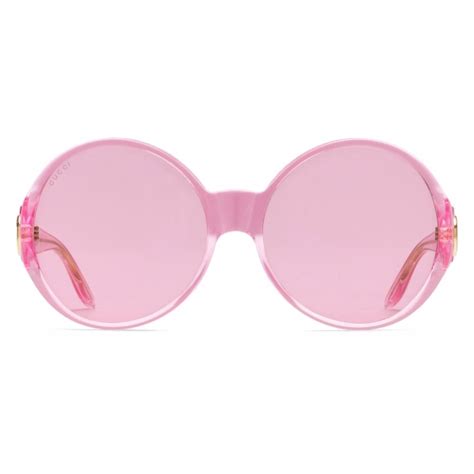 gucci pink round sunglasses|Gucci women's oversize round sunglasses.